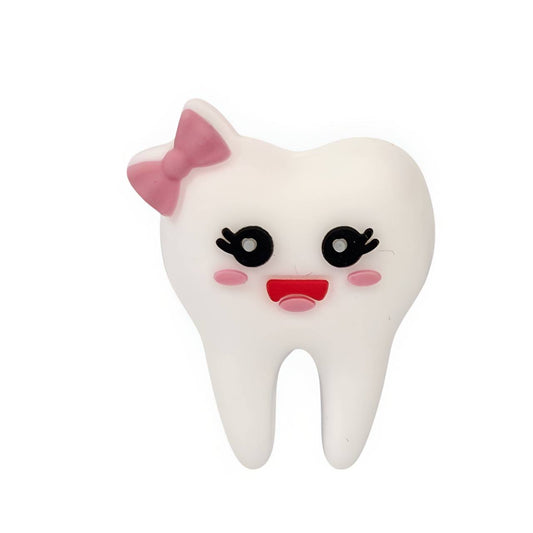 Pink Tooth Silicone Focal Beads