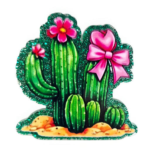 Cactus Cutie~ Acrylic Flatbacks (Bailey's Beads Custom Design)