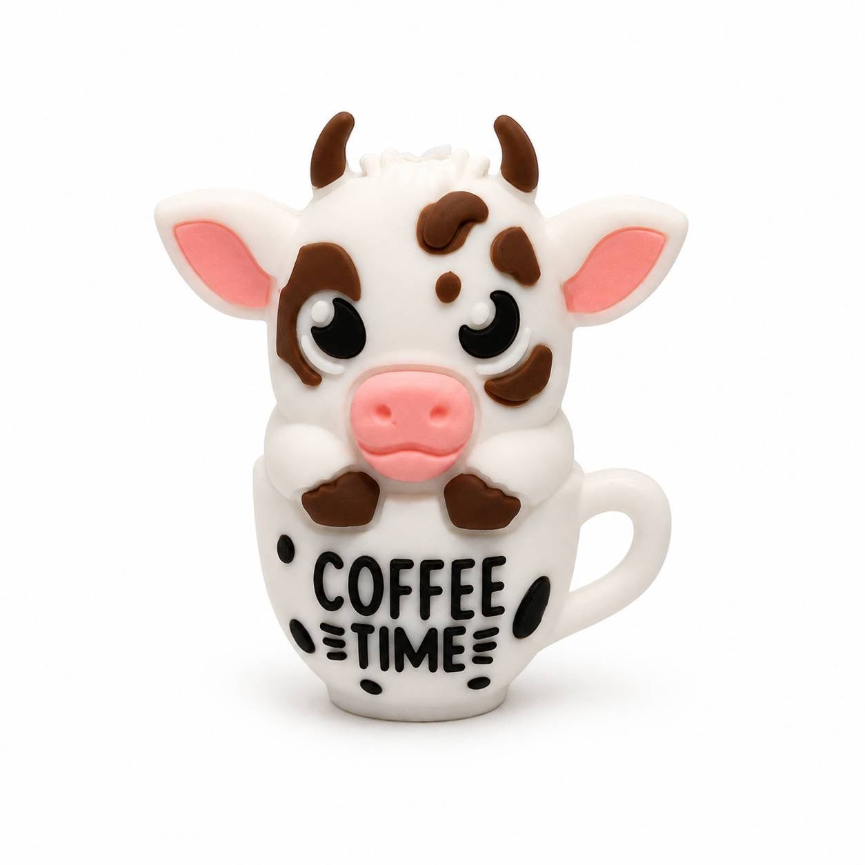 Moo Brew spotted cow in Coffee Time mug focal bead
