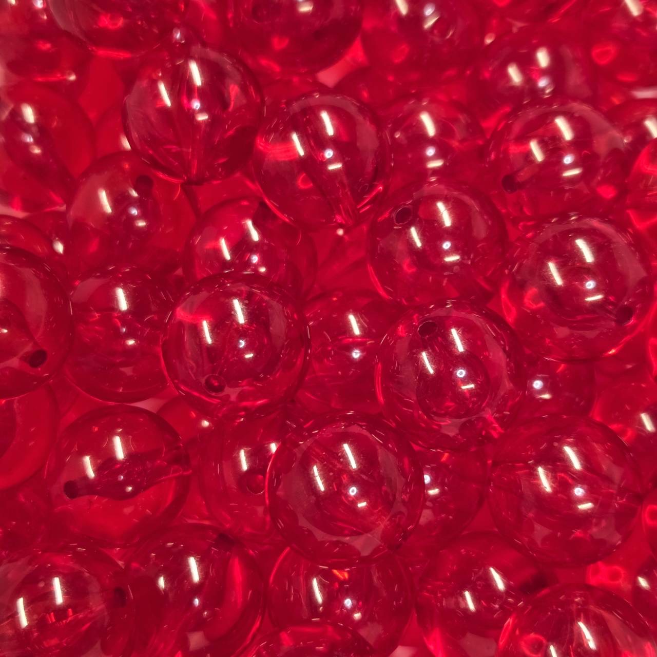 20mm transparent red bubble acrylic bead