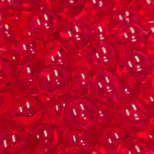 20mm transparent red bubble acrylic bead