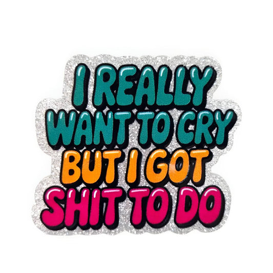Want to Cry~ Acrylic Flatbacks (Bailey's Beads Custom Design)
