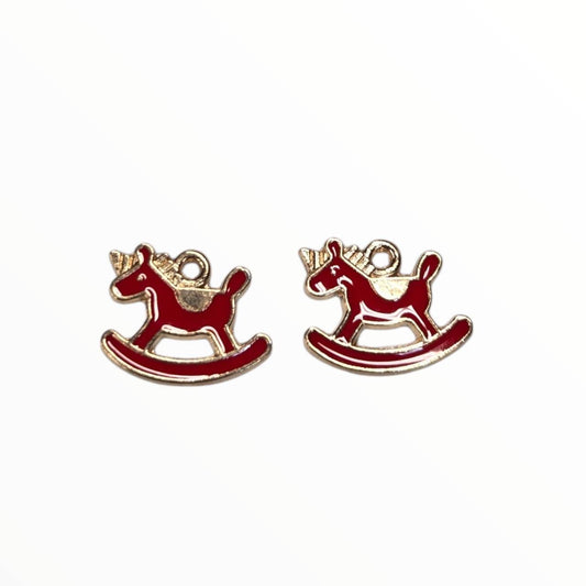 Red Rocking Horse Charm Pack (2 Per Set)