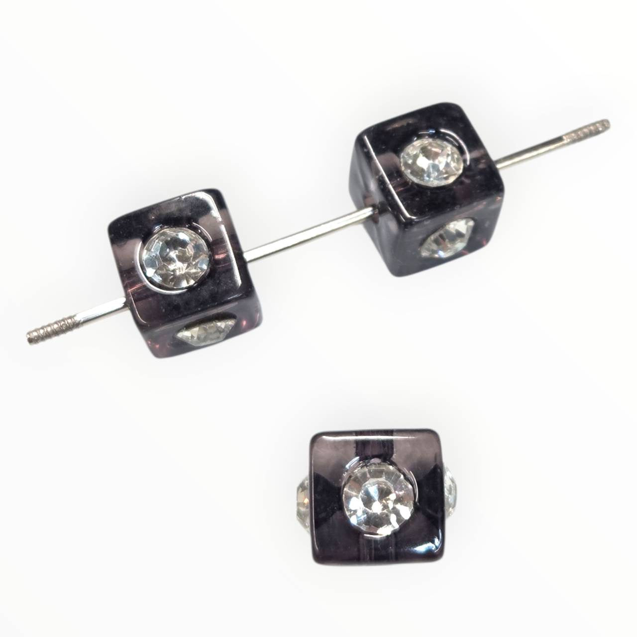 Black Square Acrylic Beads