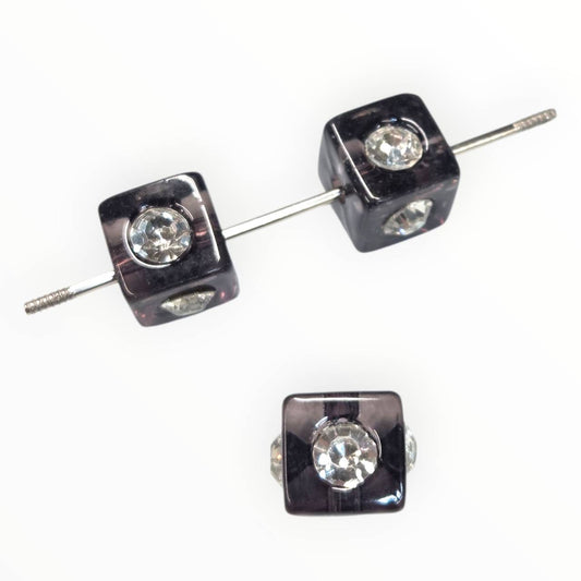 Black Square Acrylic Beads