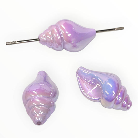 Purple Shell Acrylic Beads