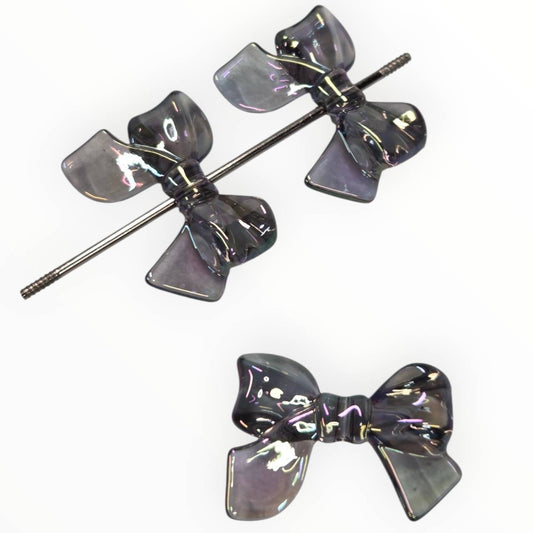 Black Bow Acrylic Beads