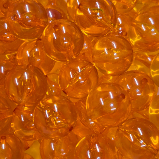 20mm transparent orange bubble acrylic bead