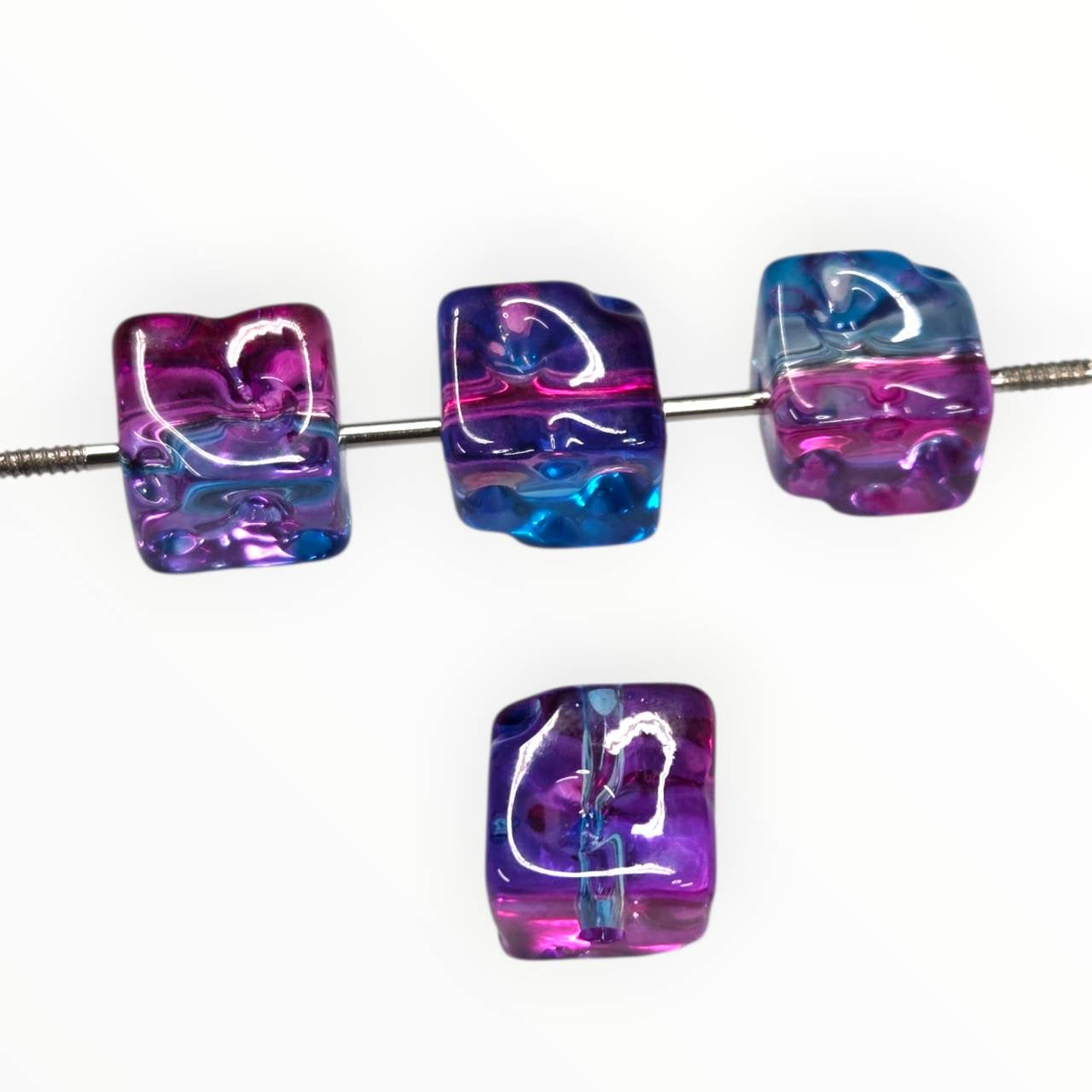 Neon Galaxy Square Acrylic Beads
