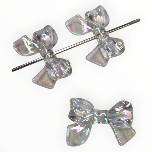White Bow Acrylic Beads