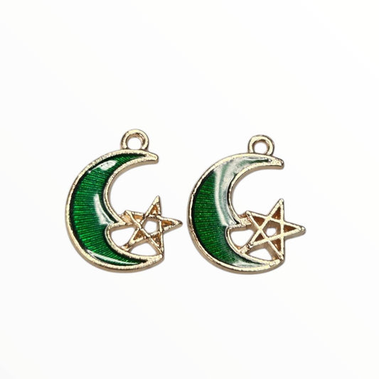 Green Moon Charm Pack (2 Per Set)