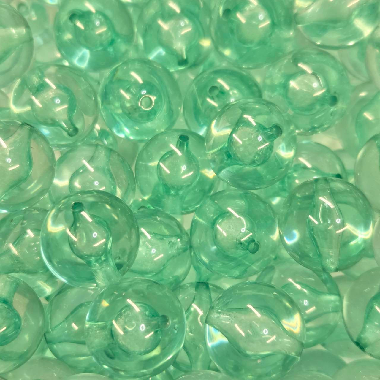 20mm transparent teal bubble acrylic bead