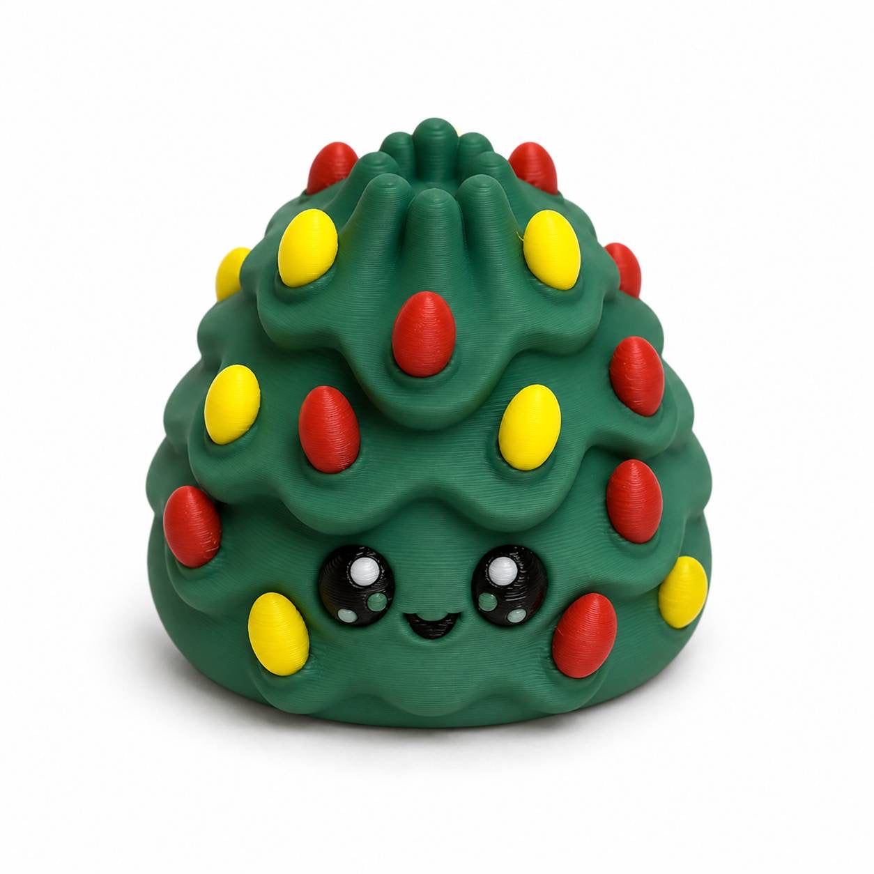Classic Christmas Dumpling green 3D printed bead with red and yellow holiday lights