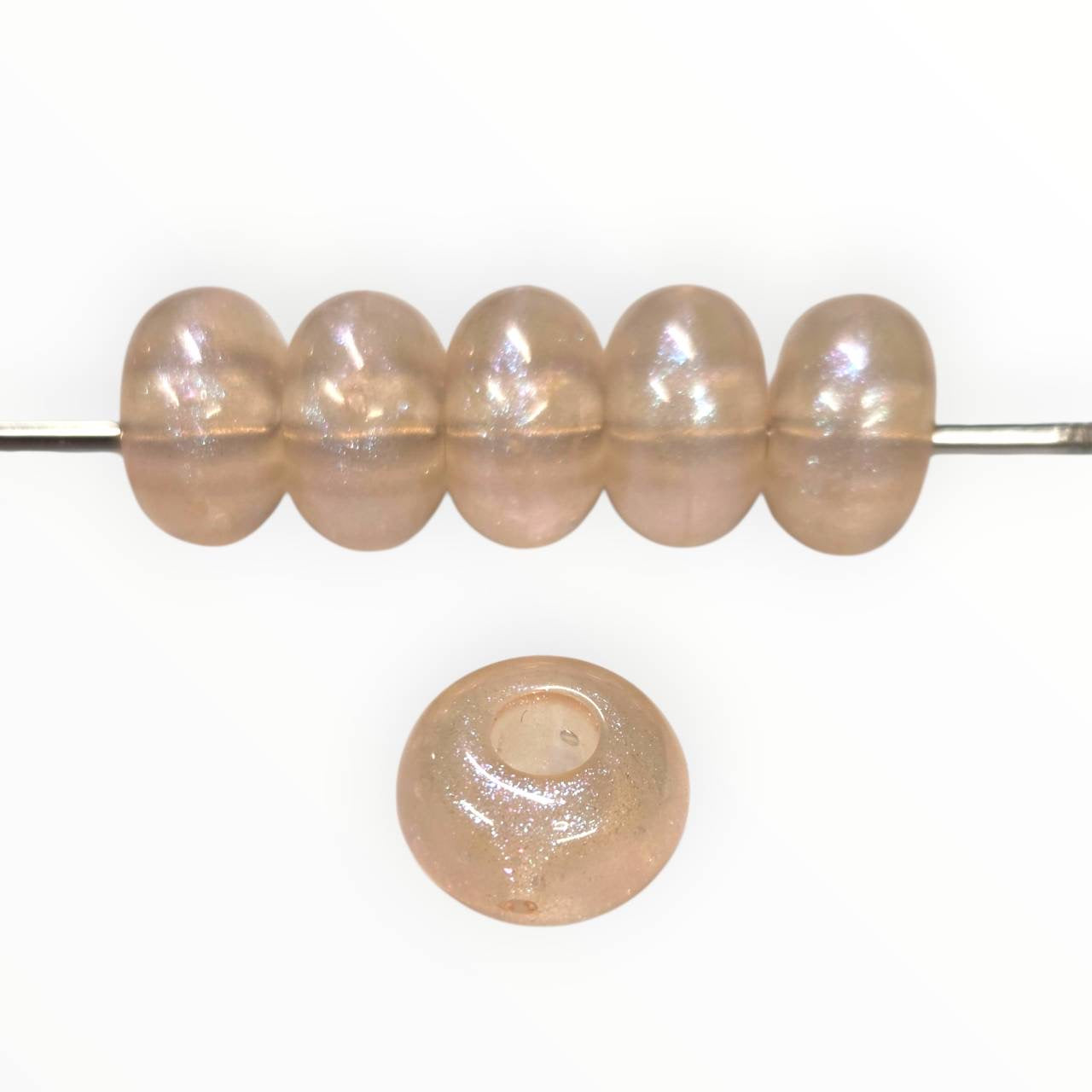 Peach Large Hole Round Acrylic Beads