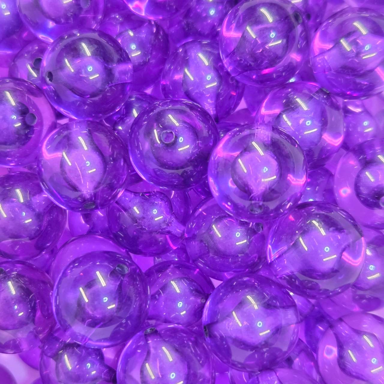 20mm transparent purple bubble acrylic bead