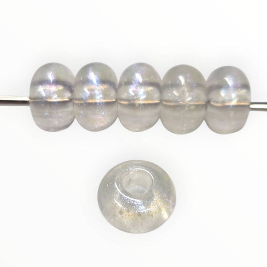 Clear Large Hole Round Acrylic Beads