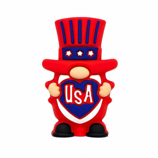 USA Gnome Silicone Focal Beads