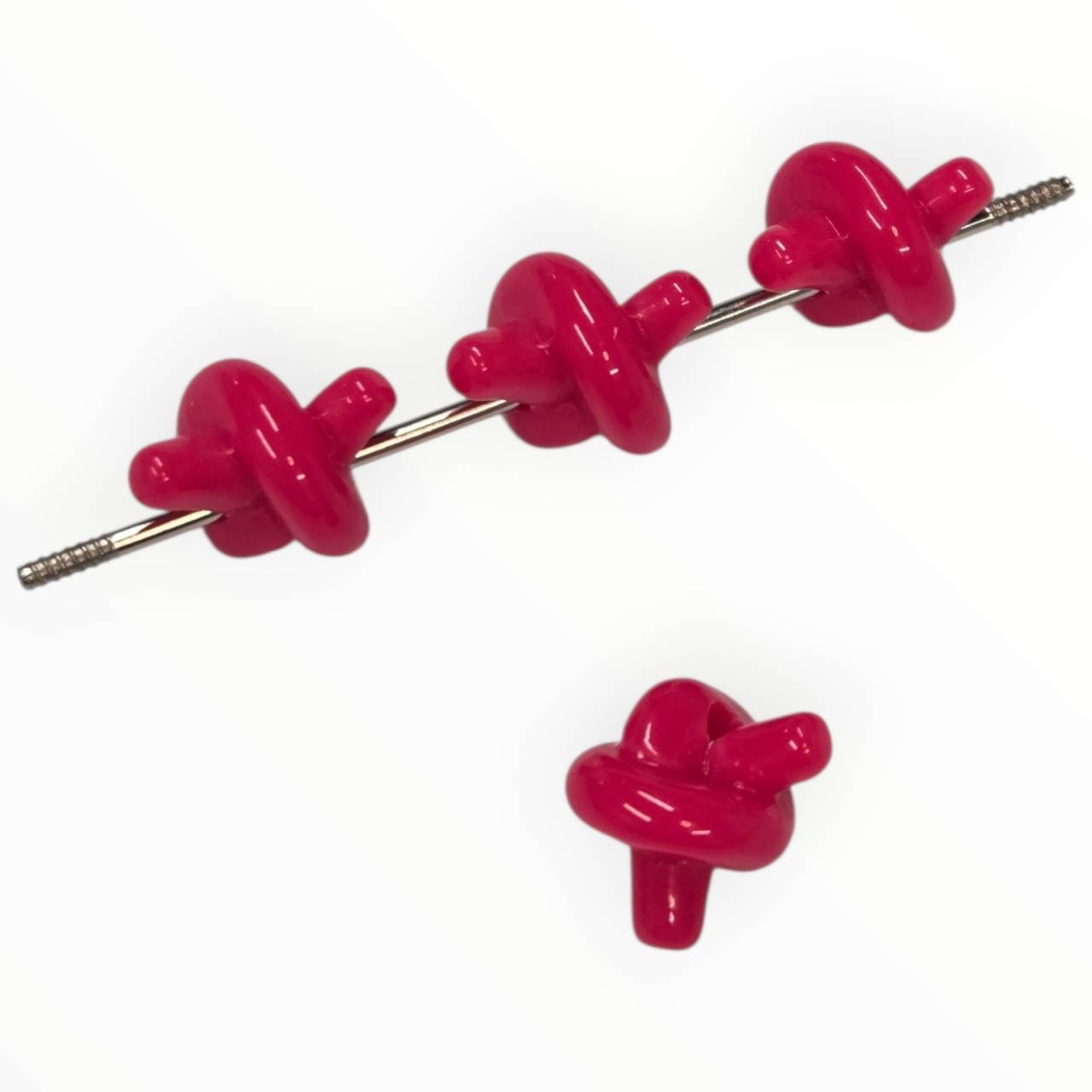Hot Pink Knot Acrylic Beads