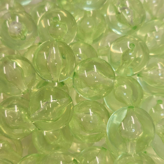 20mm transparent lime bubble acrylic bead