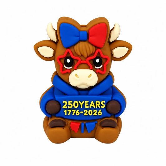 America 250 Cow Silicone Focal Beads