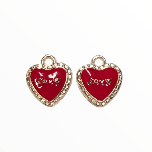 Red Heart Charm Pack (2 Per Set)