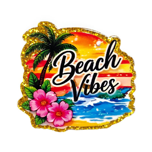 Beach Vibes~ Acrylic Flatbacks (Bailey's Beads Custom Design)