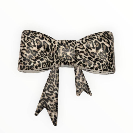 Leopard Print Large Bow Focal Bead