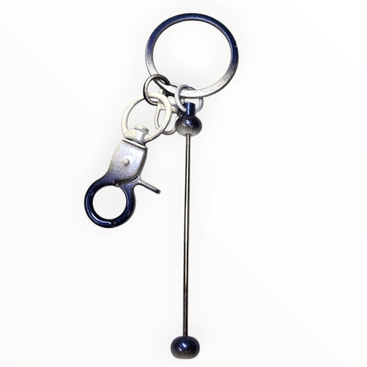 Midnight Steel Beadable Keychains