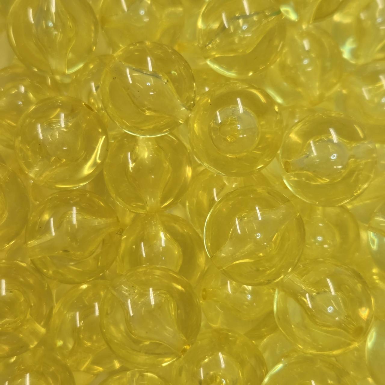 20mm transparent yellow bubble acrylic bead
