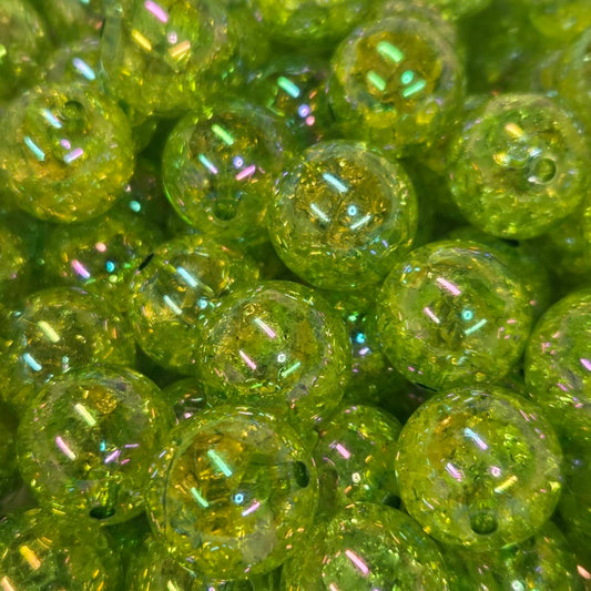 Green 20mm Acrylic Crackle Beads