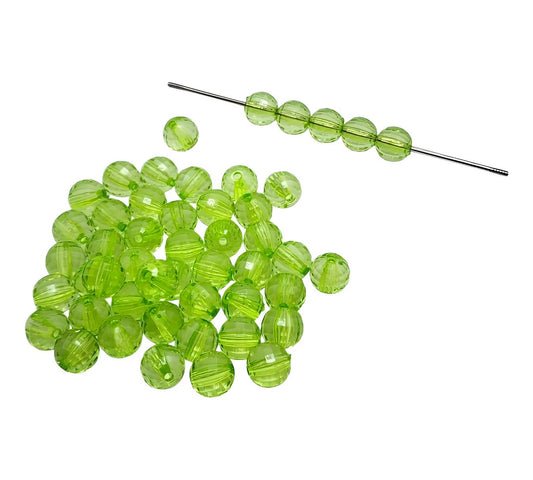 12mm Lime Acrylic Disco Beads