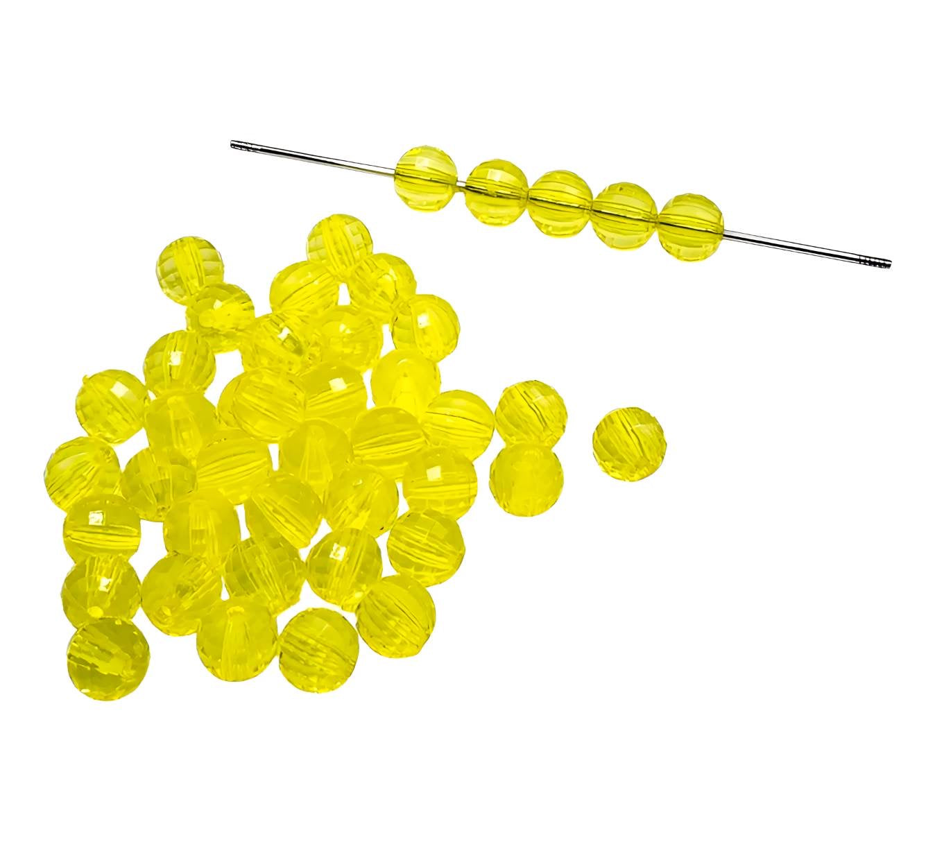 12mm Yellow Acrylic Disco Beads
