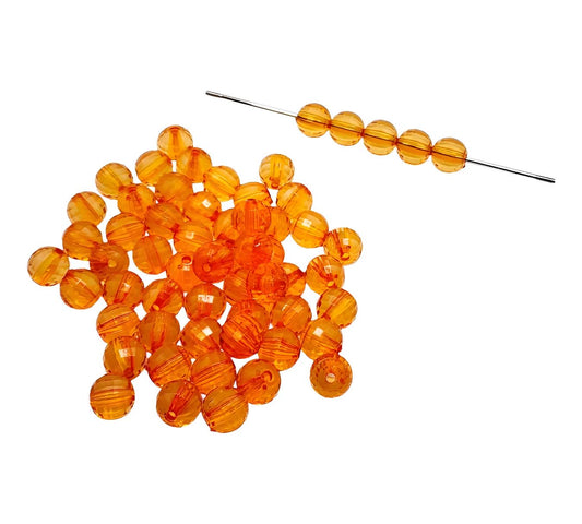 12mm Orange Acrylic Disco Beads
