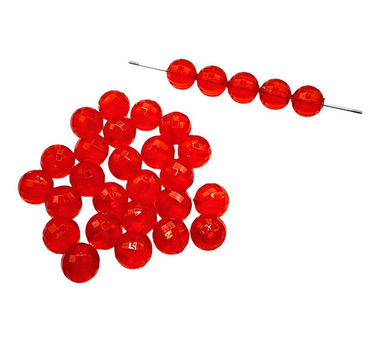 16mm Red Acrylic Disco Beads