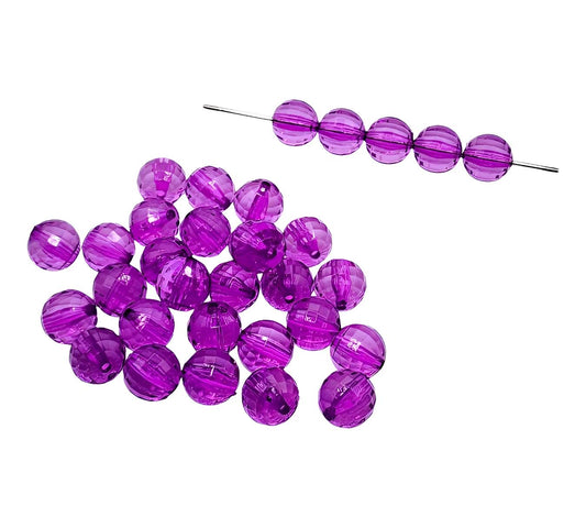 16mm Purple Acrylic Disco Beads
