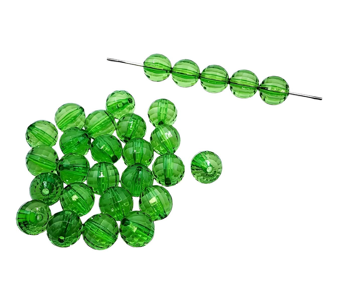 16mm Dark Green Acrylic Disco Beads