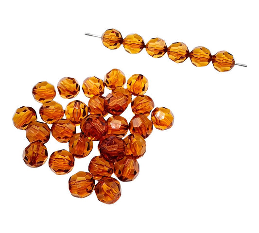 16mm Brown Faceted Beads