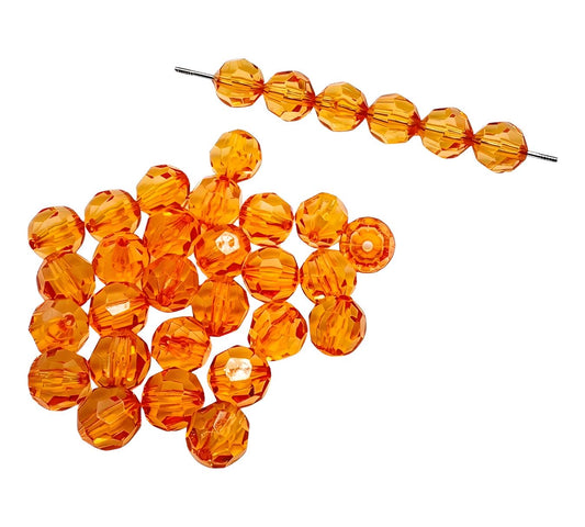 16mm Orange Faceted Beads