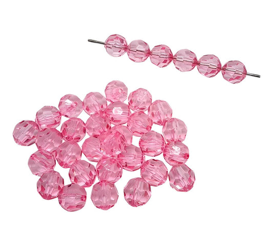 16mm Light Pink Faceted Beads