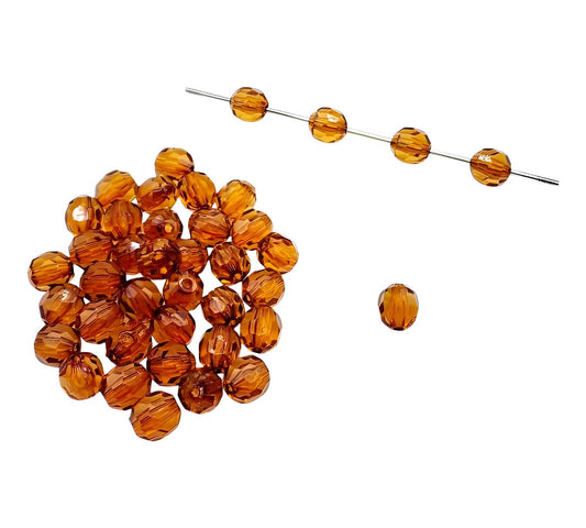 12mm Brown Faceted Beads