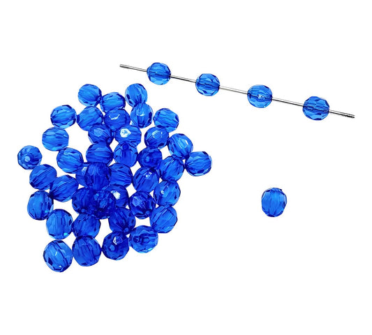 12mm Navy Faceted Beads