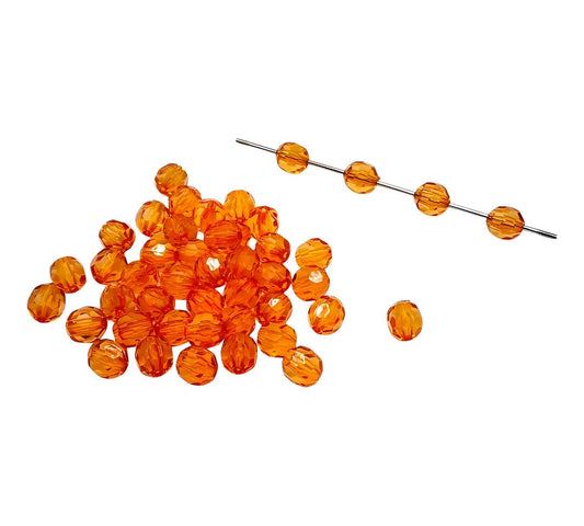 12mm Orange Faceted Beads