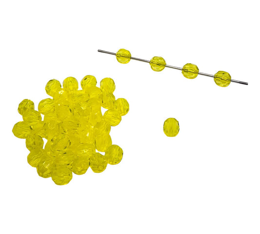 12mm Yellow Faceted Beads