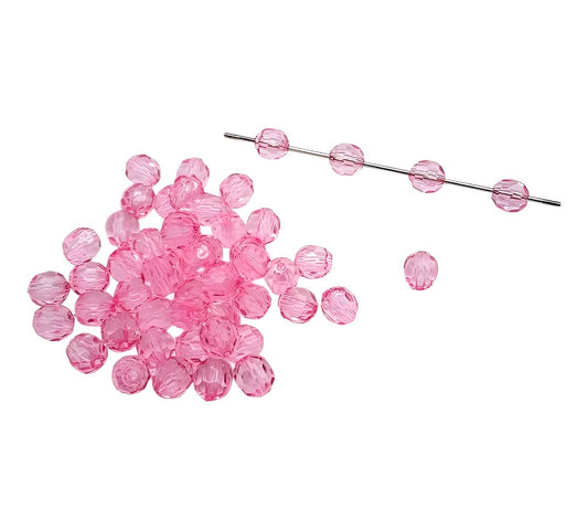 12mm Light Pink Faceted Beads