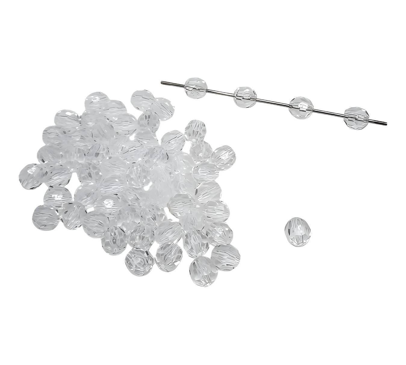 12mm Clear Faceted Beads