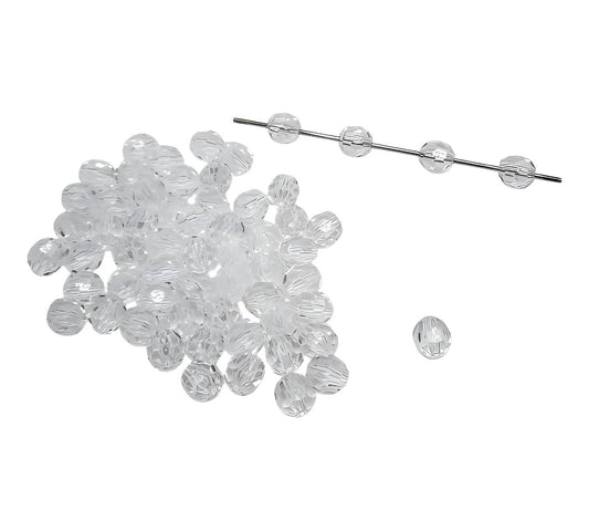 12mm Clear Faceted Beads