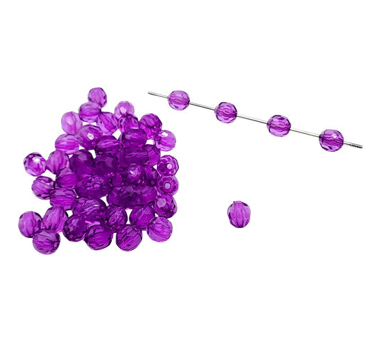 12mm Purple Faceted Beads