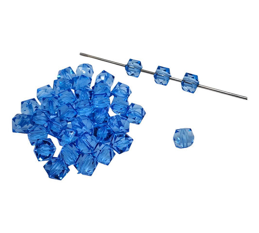 12mm Blue Acrylic Ice Cube Beads