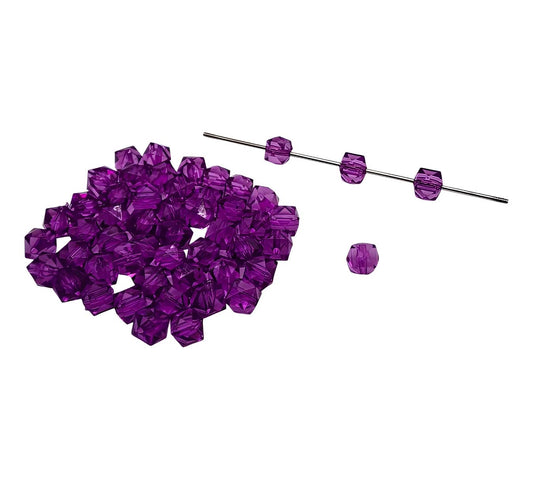 12mm Purple Acrylic Ice Cube Beads