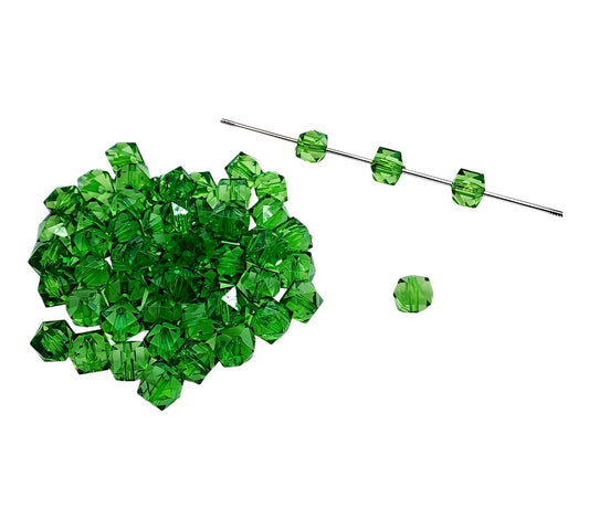 12mm Dark Green Acrylic Ice Cube Beads